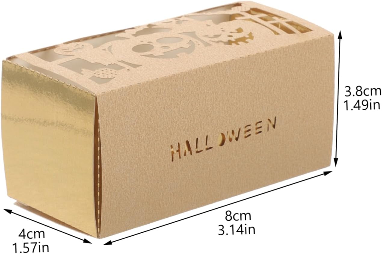 STOBOK 50Pcs Halloween Goodie Boxes Paper Treat Holders for Parties