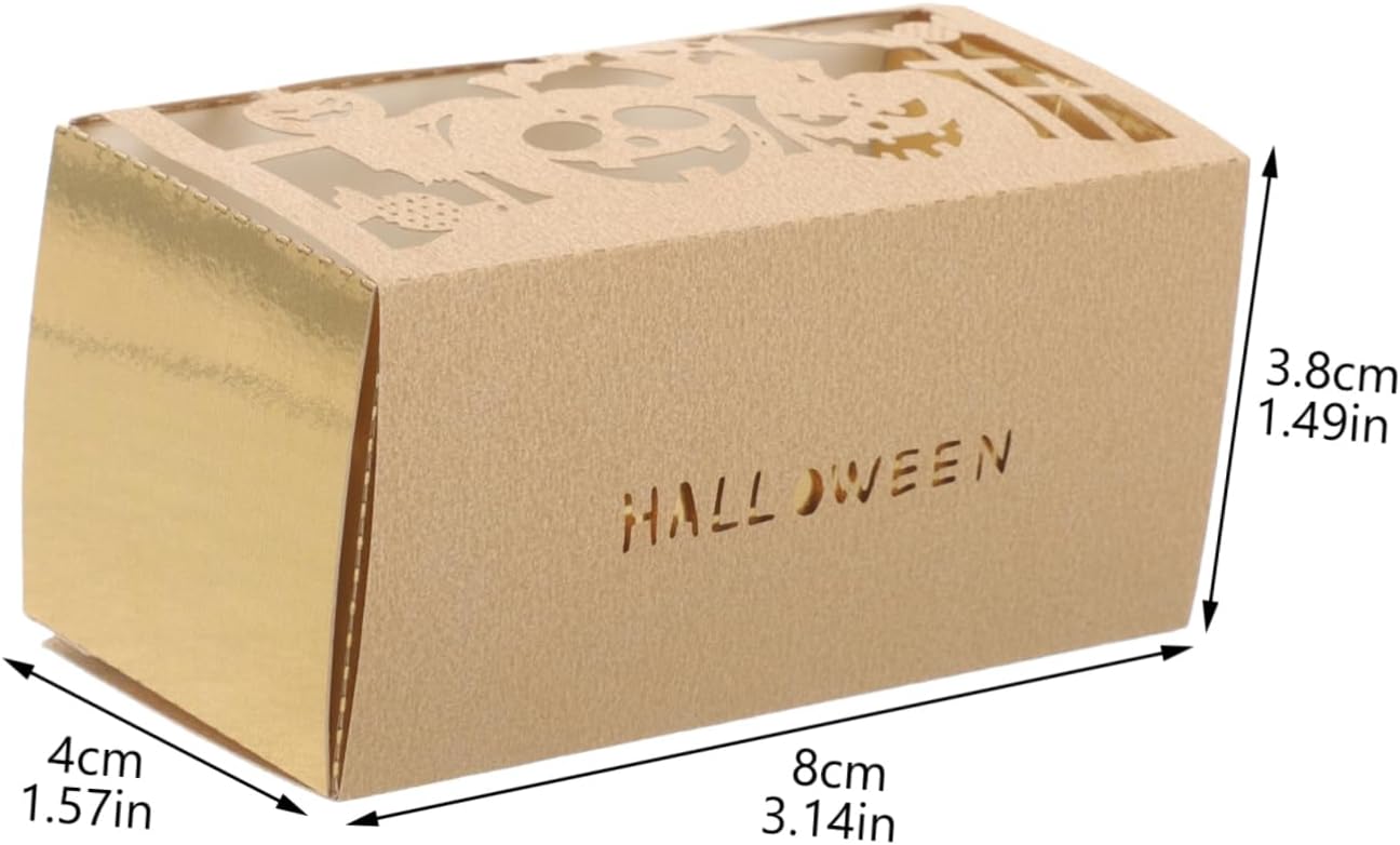 Veemoon 50pcs Halloween Treat Boxes with Spooky Designs