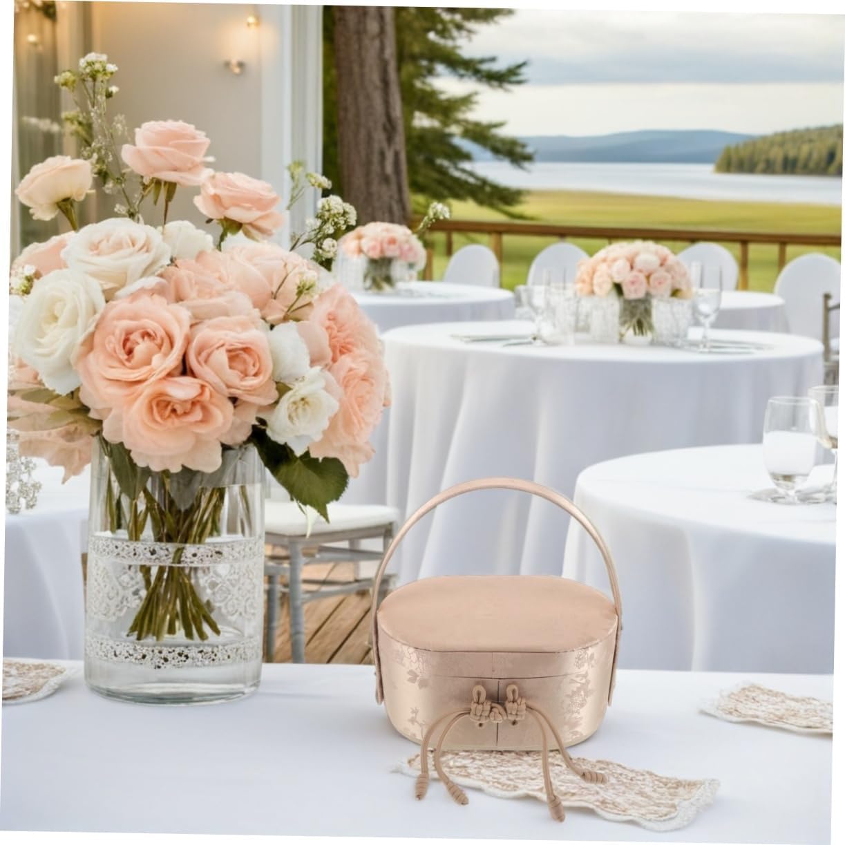 Elegant Wedding Candy Boxes with Handle for Bridal Shower and Engagement Celebrations