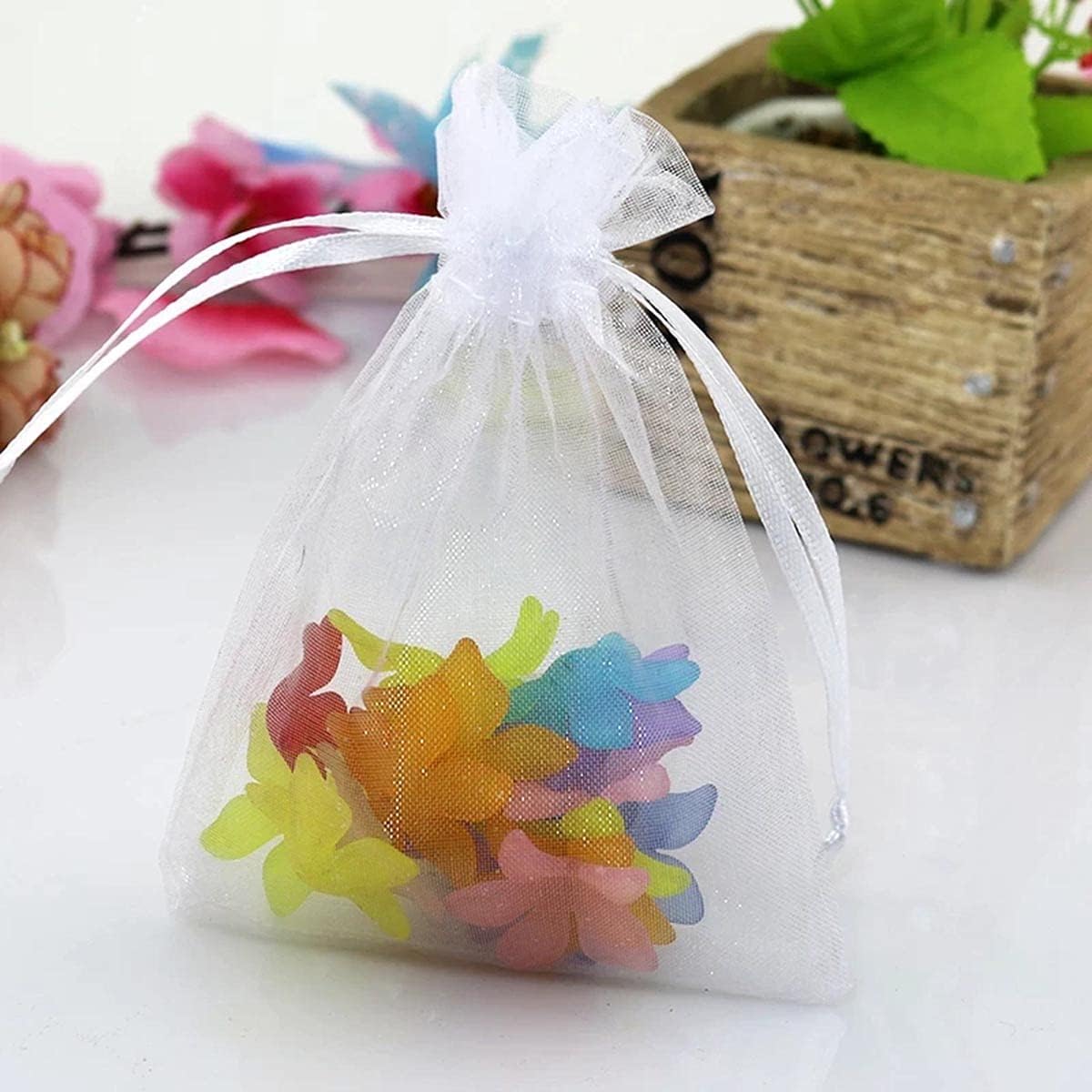 5x7 Inch Organza Gift Bag with Drawstring for Jewelry and Candy