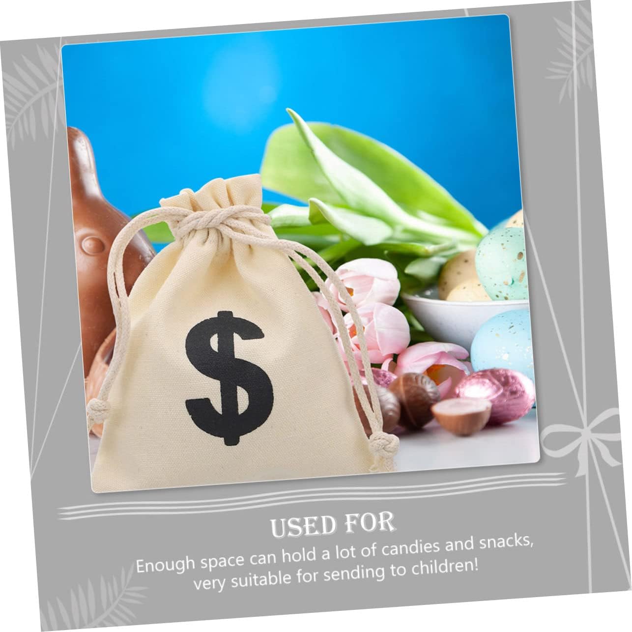 Holibanna 10 Pcs Canvas Drawstring Bags Set for Party Favors
