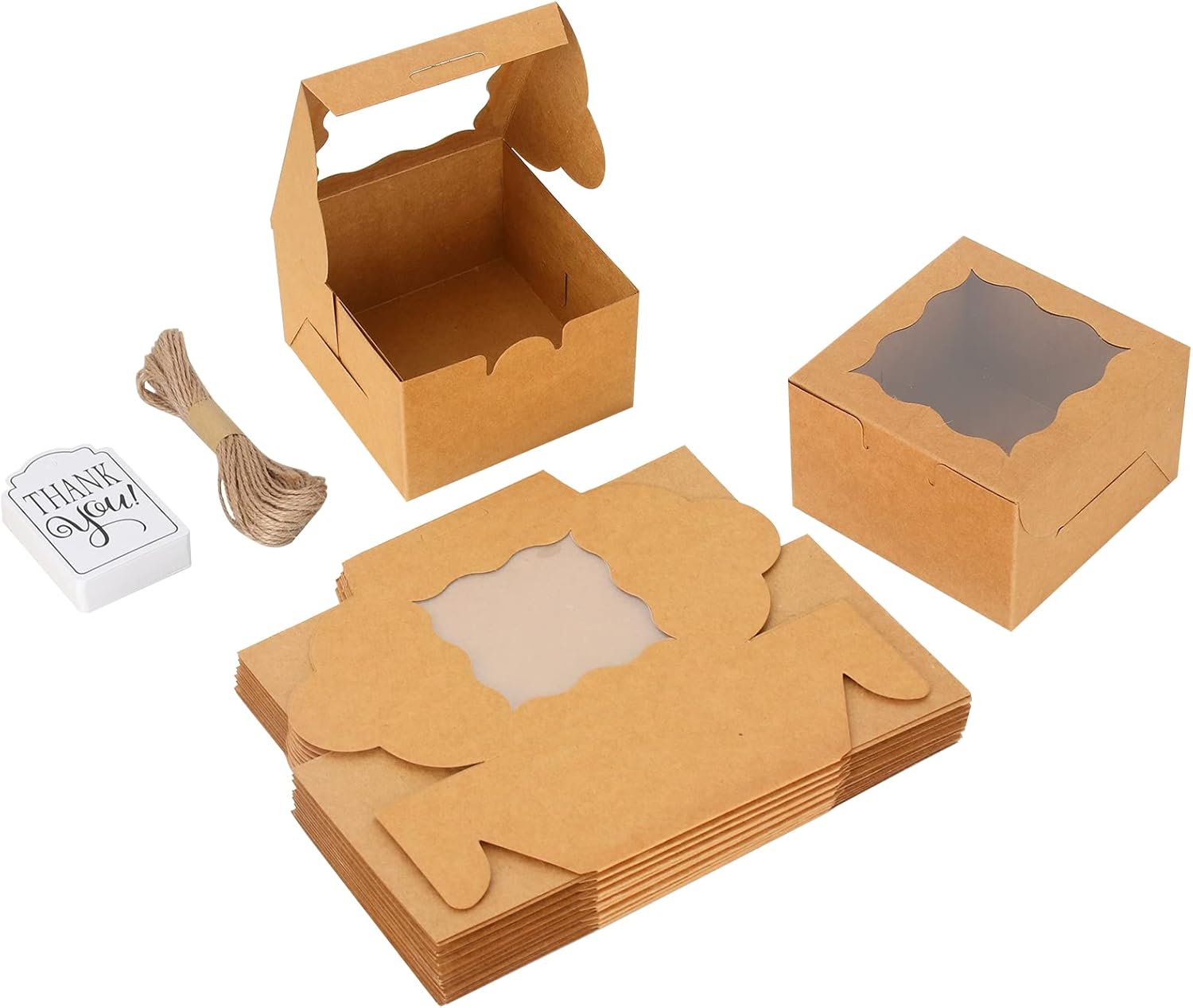 KPOSIYA 10 Pcs Bakery Boxes With Window