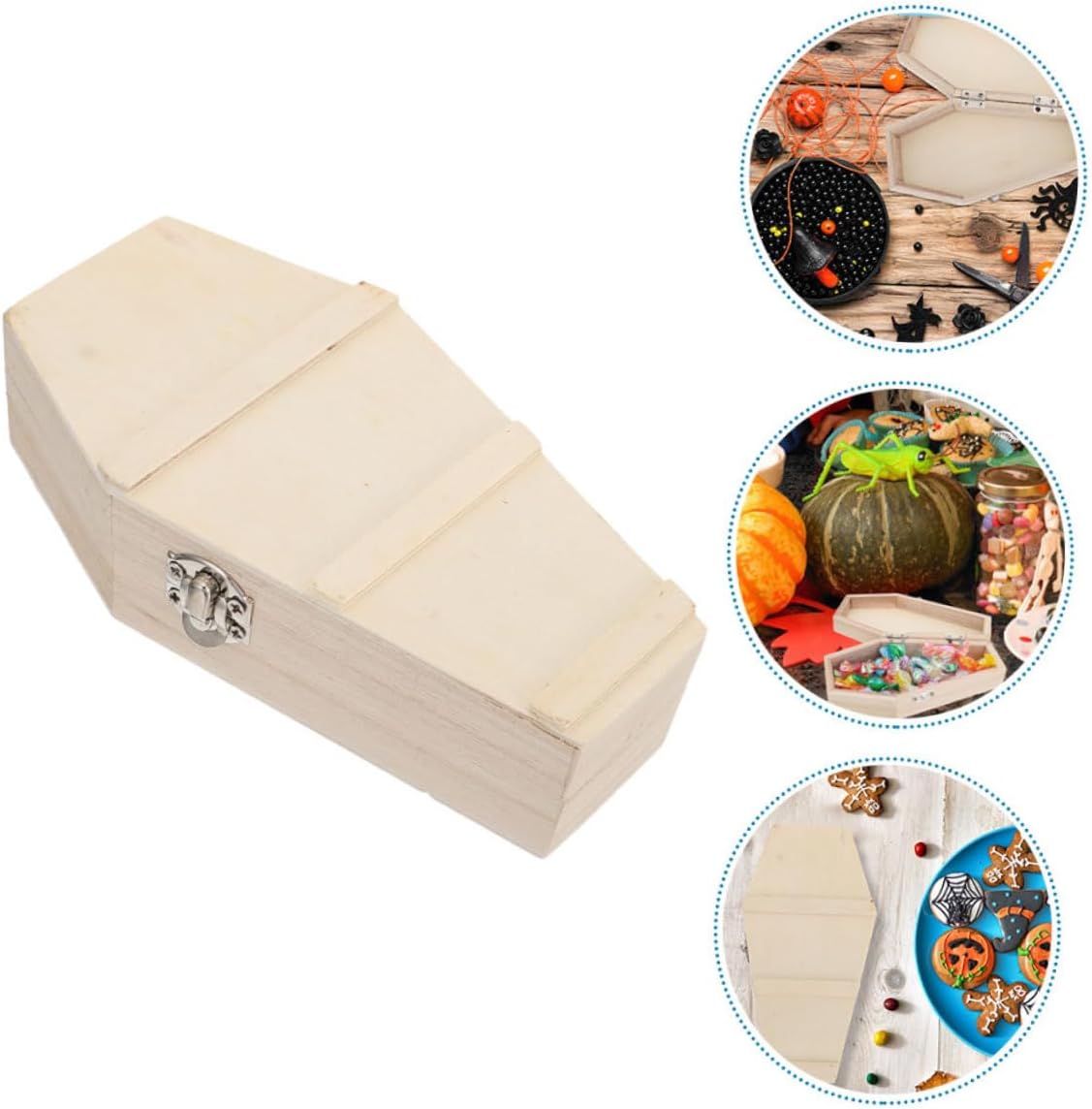 OKUMEYR 3Pcs Coffin Shaped Halloween Treat Boxes