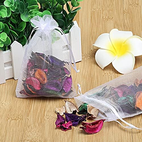 4x6 Inch Organza Gift Bags with Drawstring Set of 100