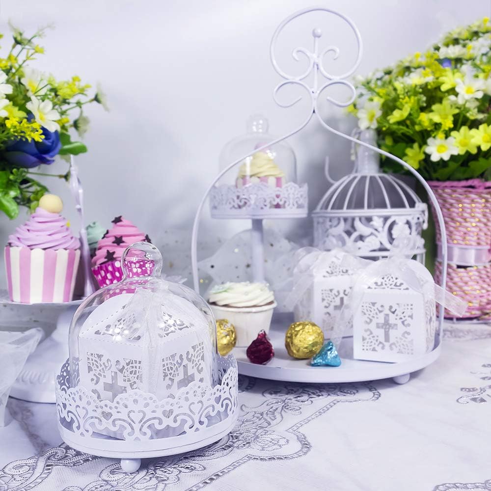 YOZATIA 50PCS Cross Favor Boxes for Baptism and Party Use