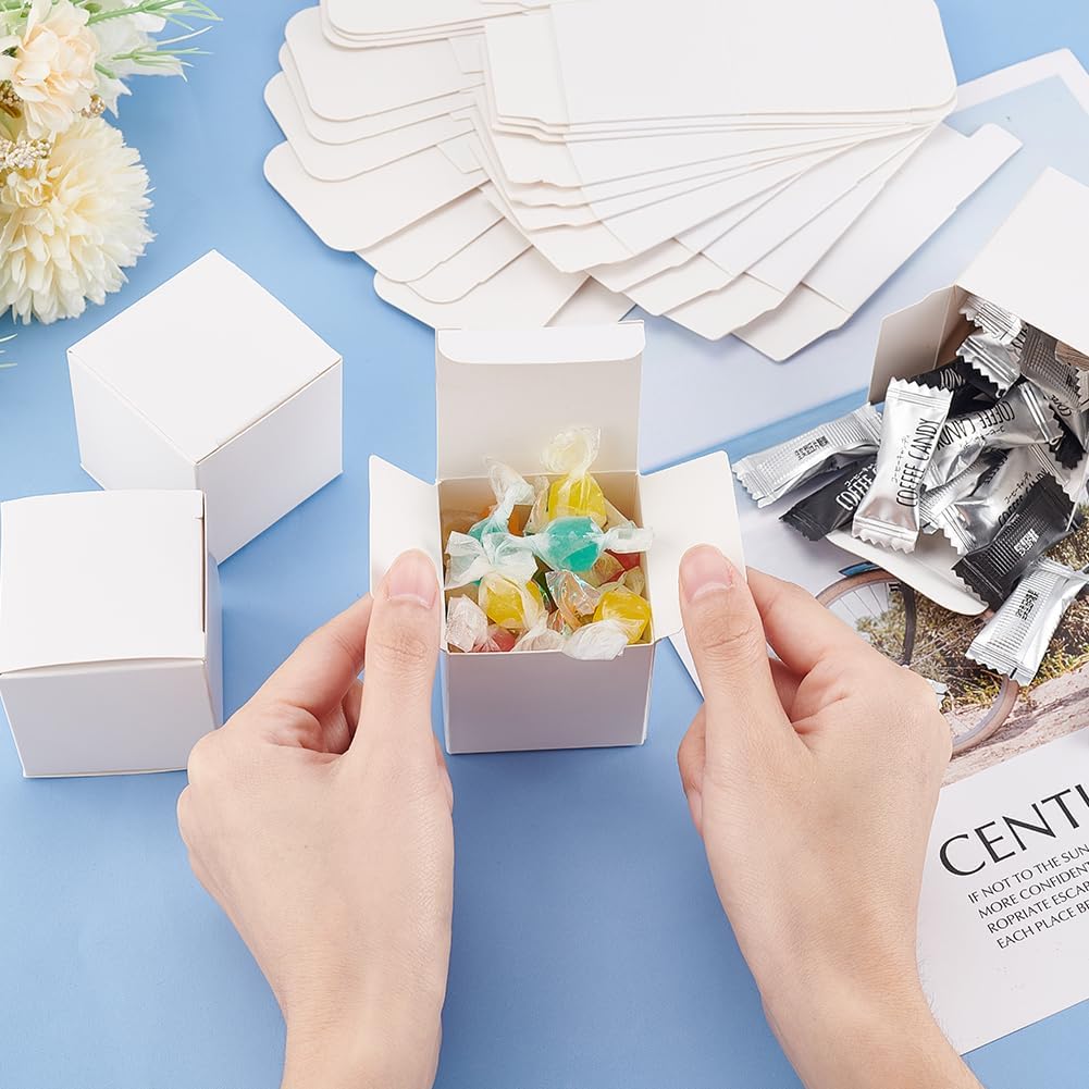 BENECREAT 60PCS White Gift Boxes with Lids for Wrapping and Parties