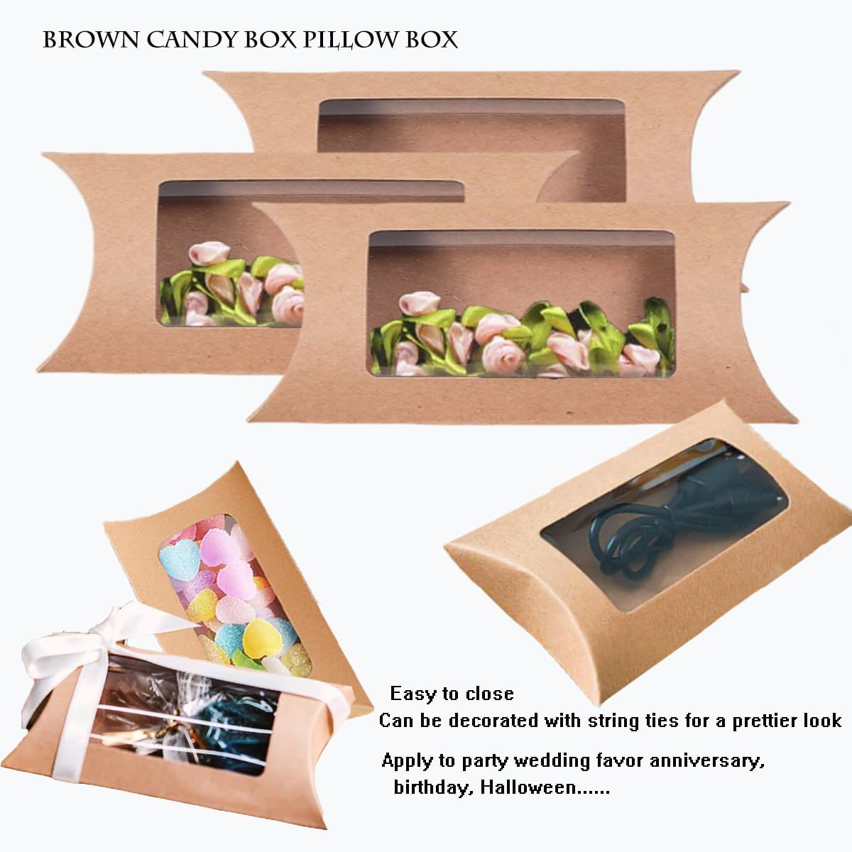 40 Pcs Pillow Gift Boxes with Clear Windows 1