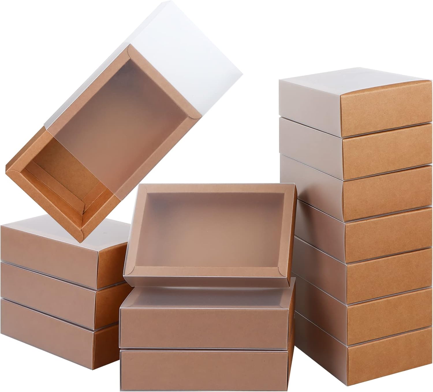 26 PCS Rectangle Kraft Boxes for Gifts and Crafts