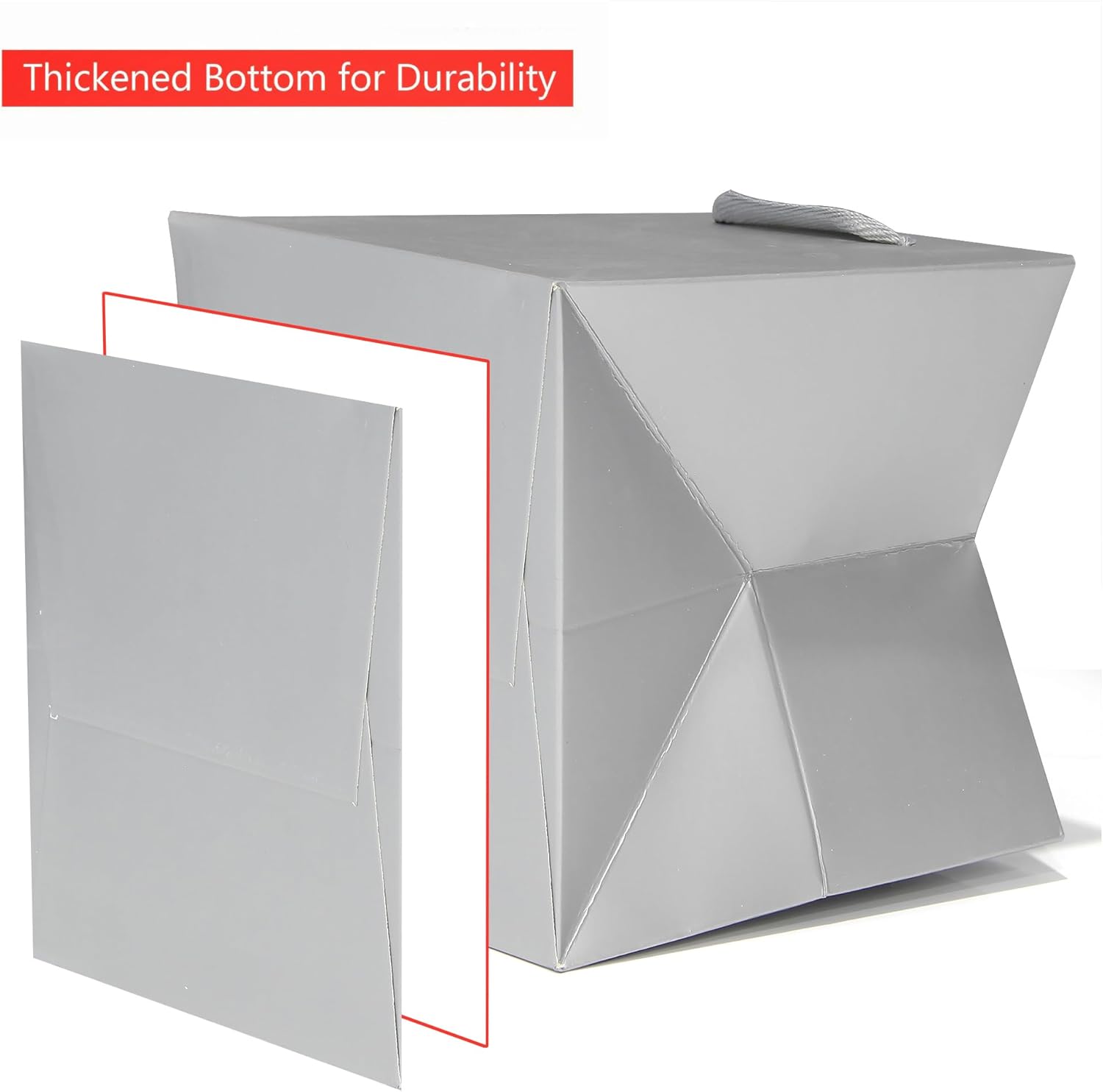 Silver Gray Square Gift Bags 12 Inch 10 CT