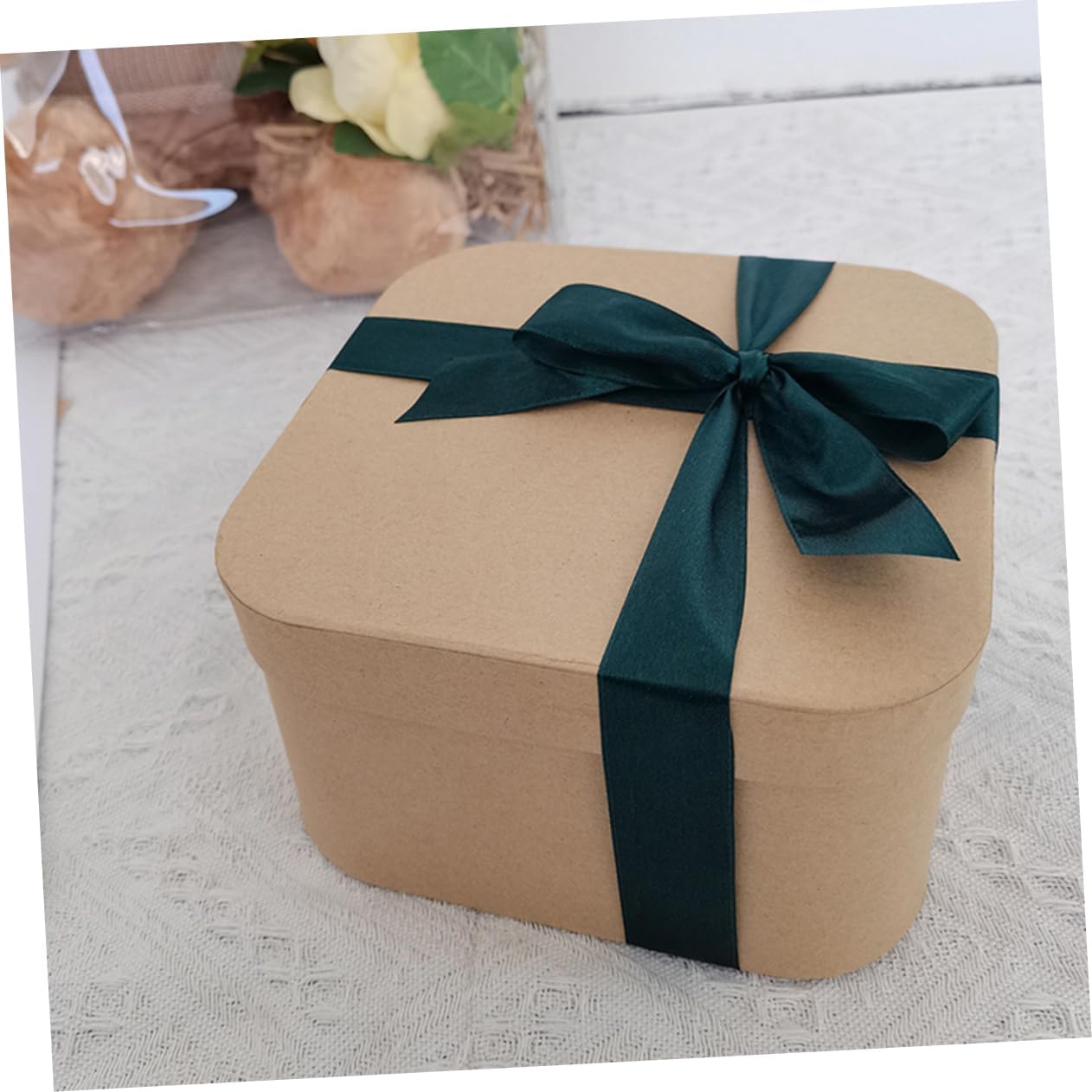 Healvian Square Corner Kraft Gift Box with Lid
