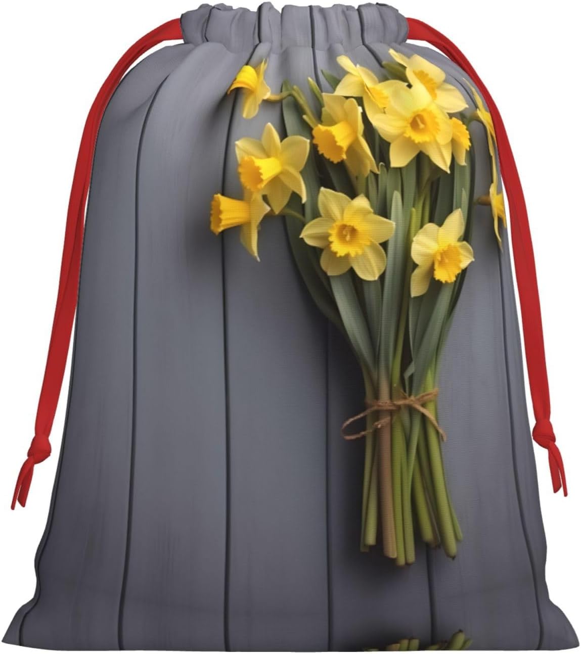 TONAUA Daffodils Print Drawstring Gift Bag