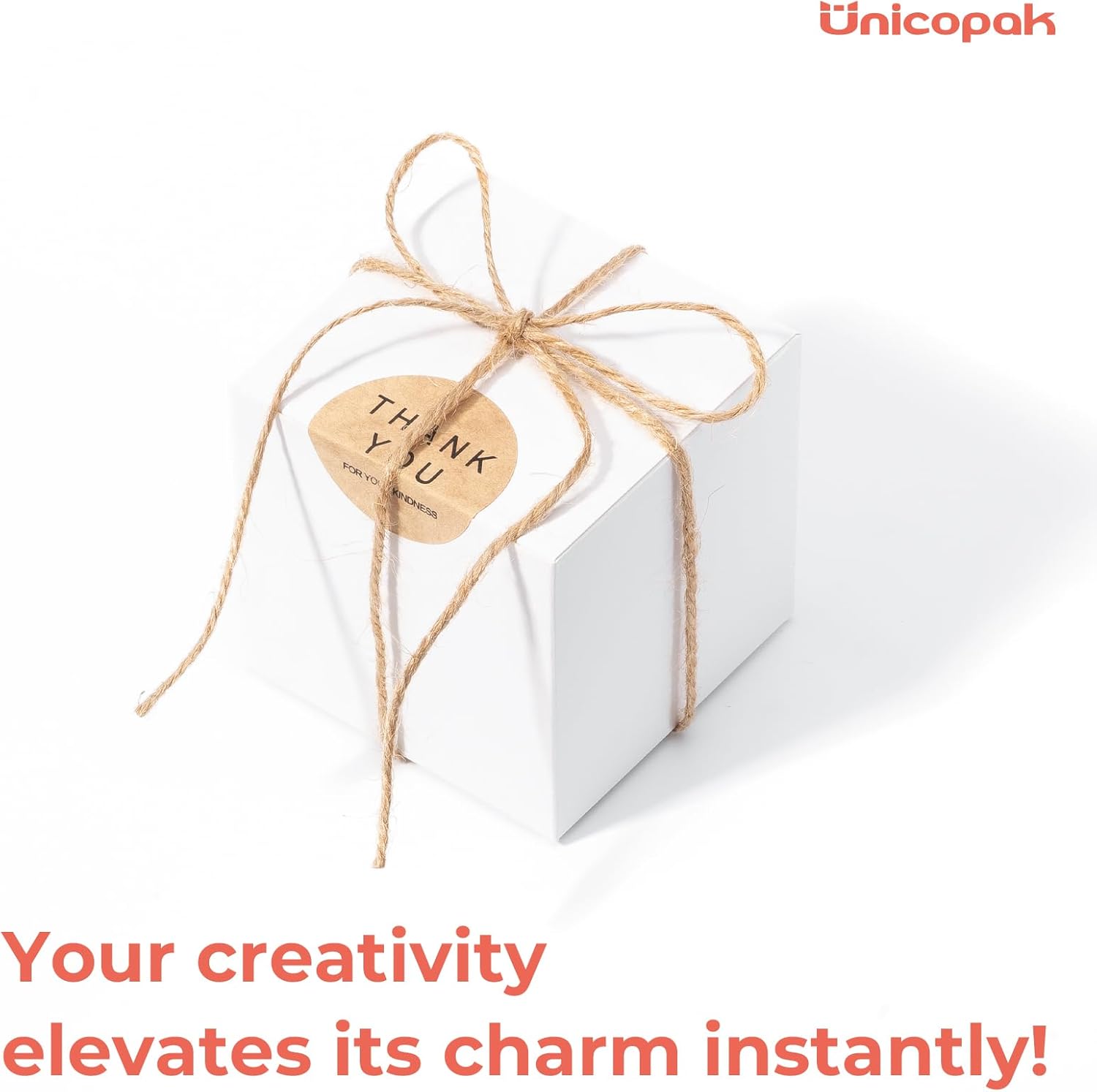 UnicoPak 20 Pack White 3x3x3 Gift Boxes with Lids