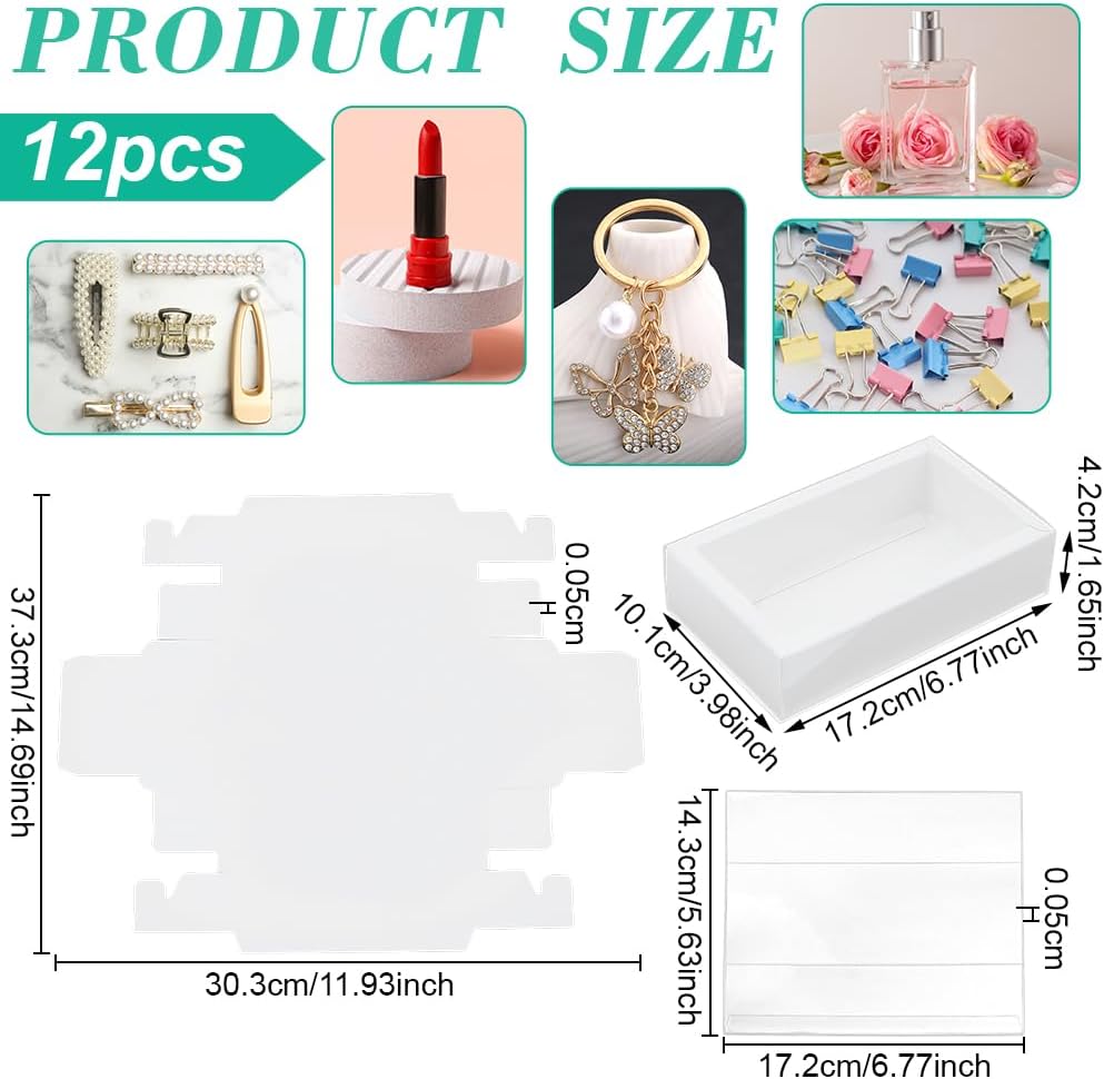 PH PandaHall 12pcs Clear Window Kraft Gift Boxes