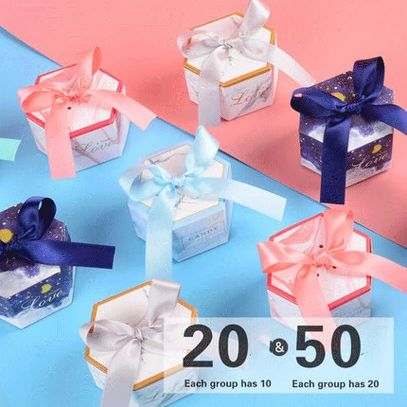 MODADA Party Favor Candy Boxes with Ribbons for Celebrations
