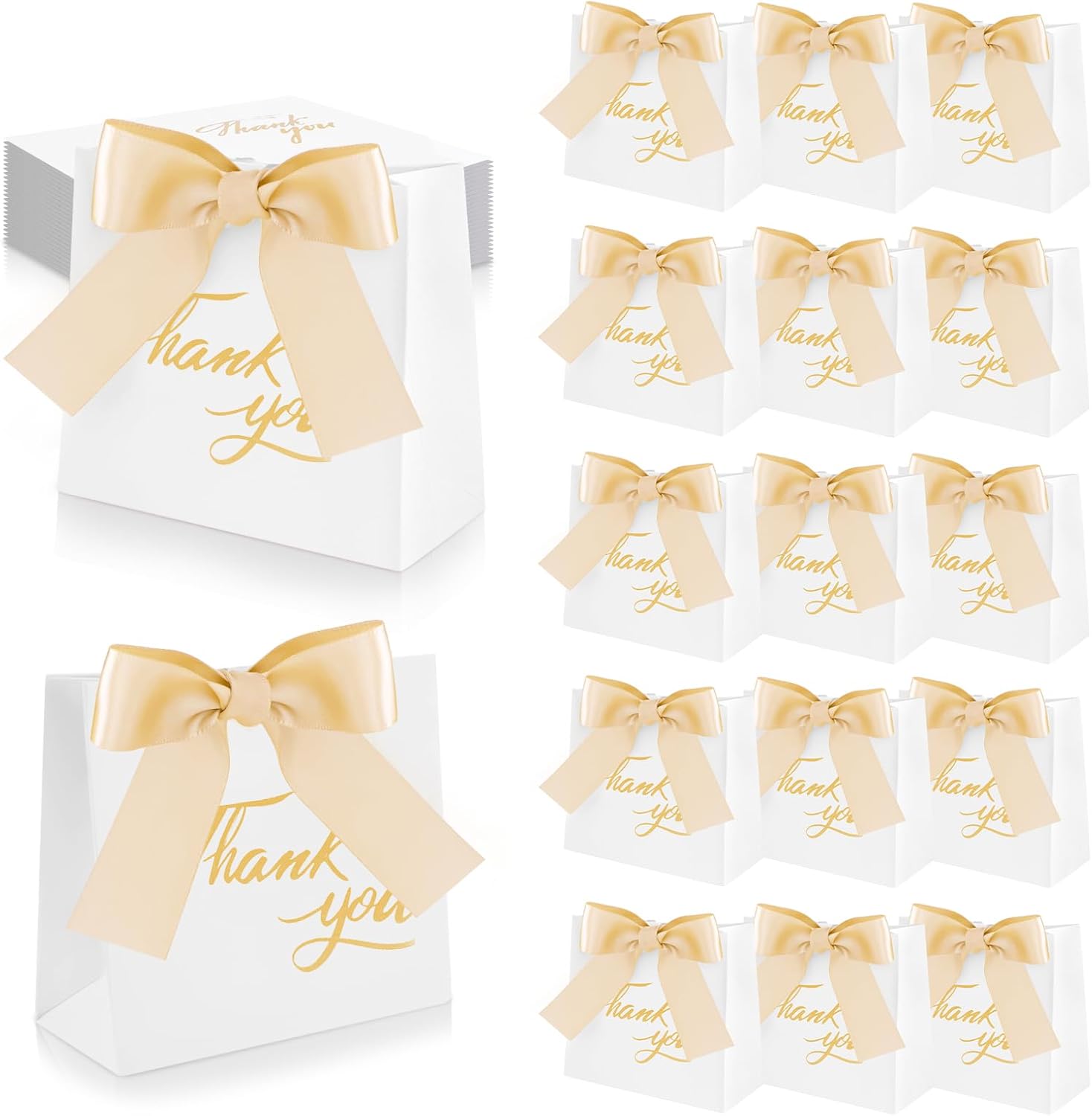 SHAIDOJIO 24Pcs Mini Gift Bags with Gold Bow