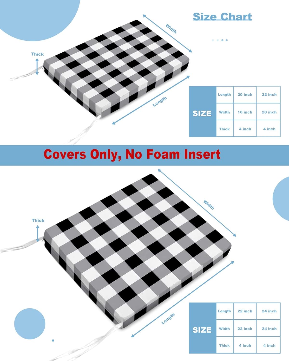 Prime-Home Waterproof Seat Cushion Cover 2 Pack