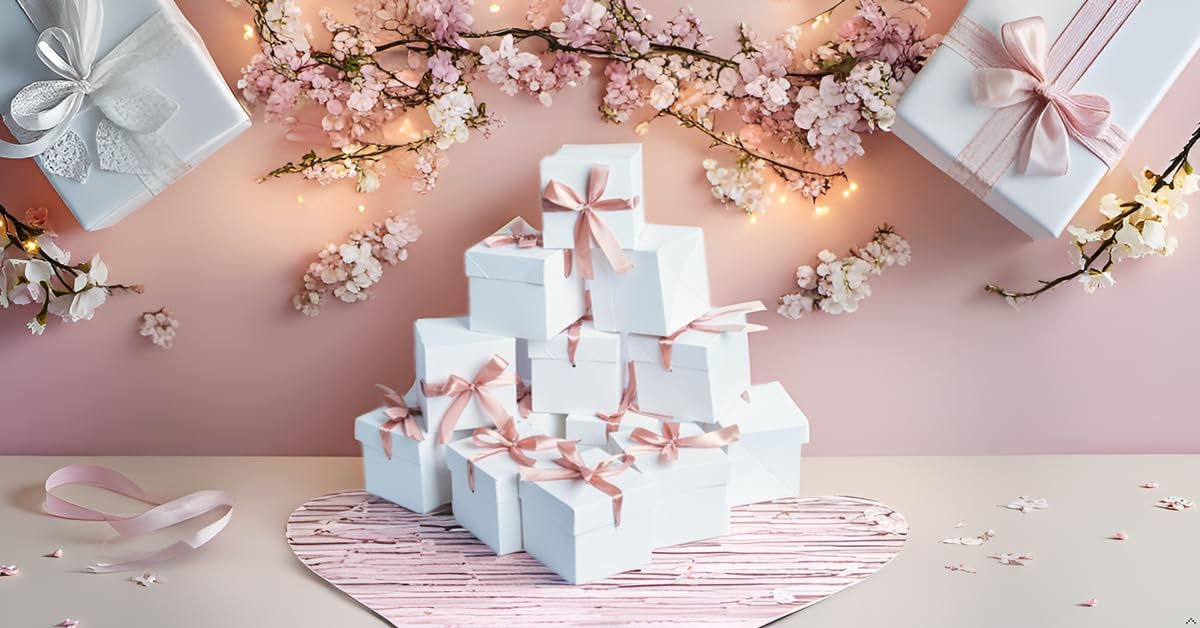 6x6x6 White Gift Boxes with Lids 12 Pcs