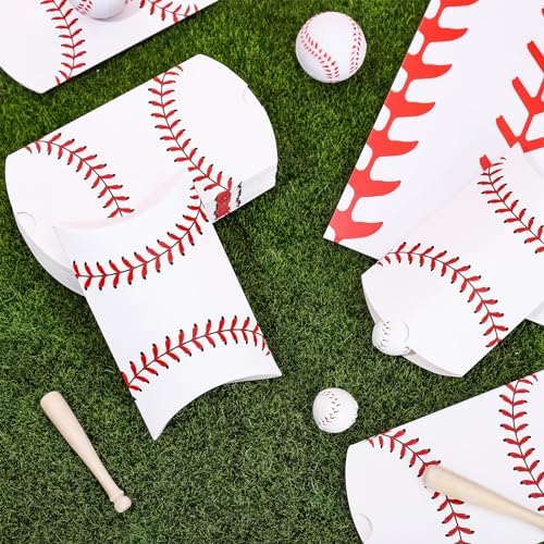 Whaline 50Pcs Baseball Theme Gift Boxes