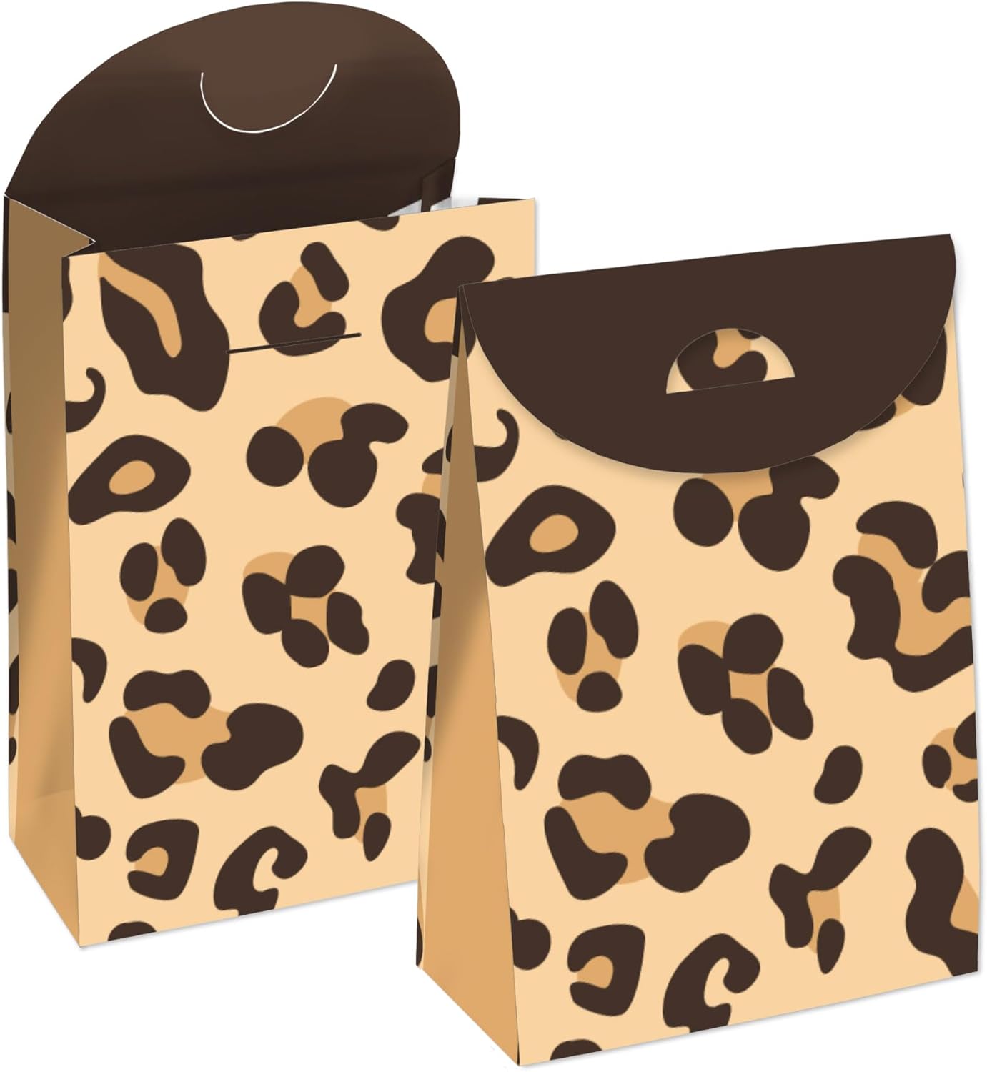 Big Dot of Happiness Leopard Print Party Goodie Bags Set of 12