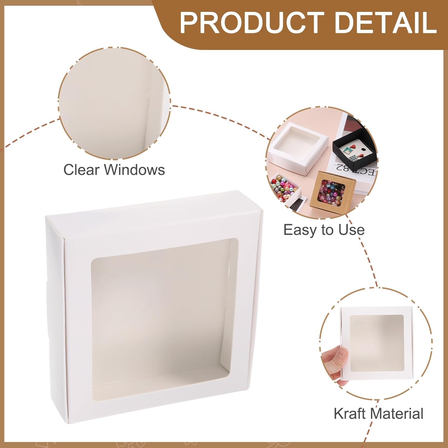 Uxcell 30Pcs Mini Kraft Soap Boxes with Clear Window for Gifts
