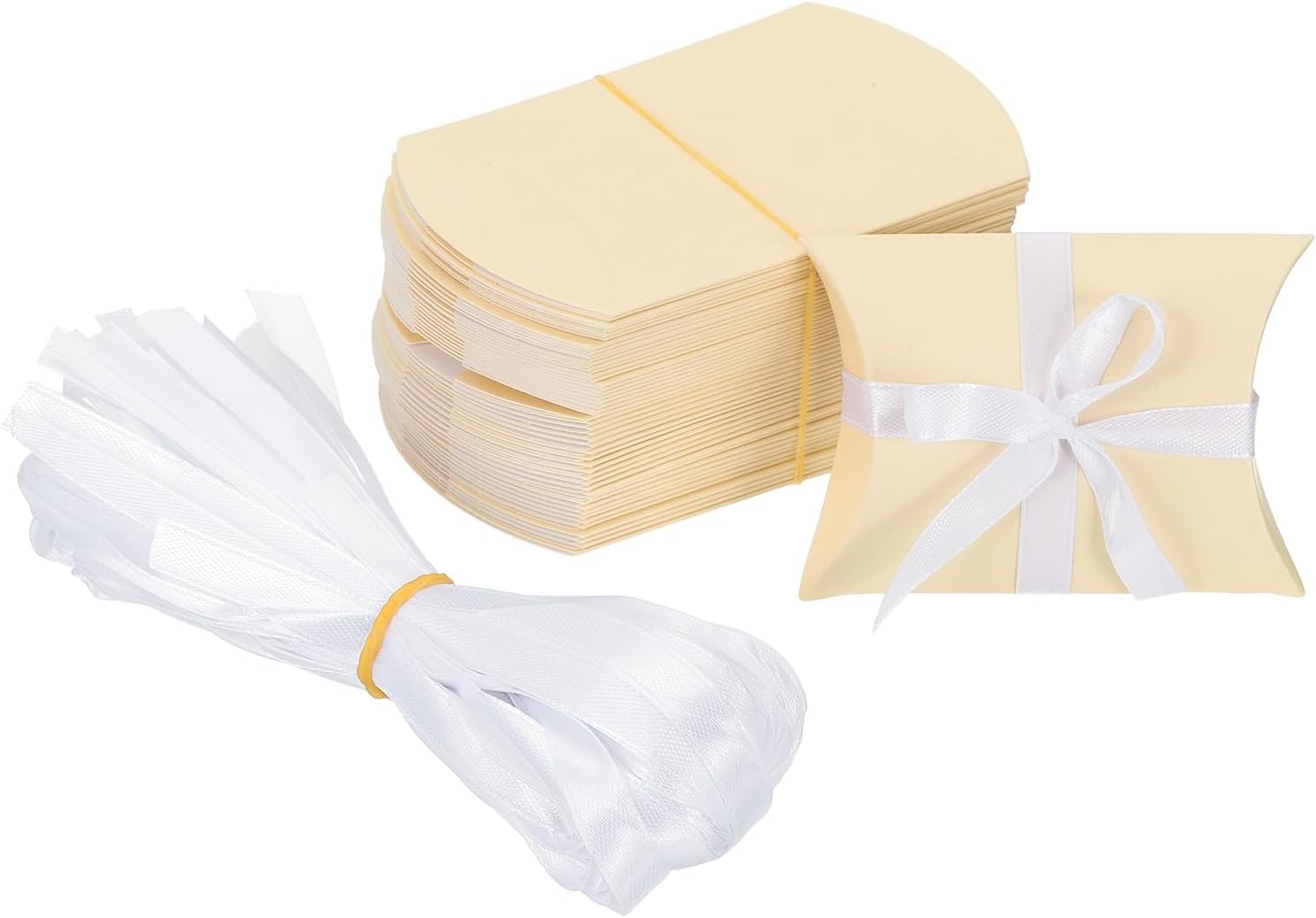 PATIKIL 100 Pcs Beige Pillow Gift Boxes