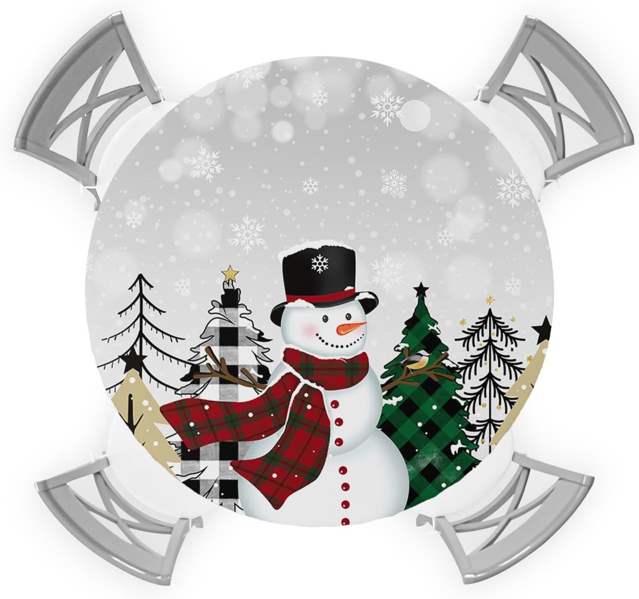Christmas Round Waterproof Table Cover for Indoor Outdoor Use