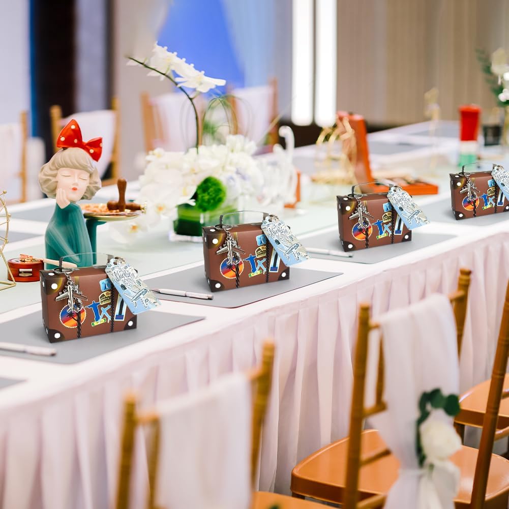Aizhuang 50 Pcs Suitcase Party Favor Box Set