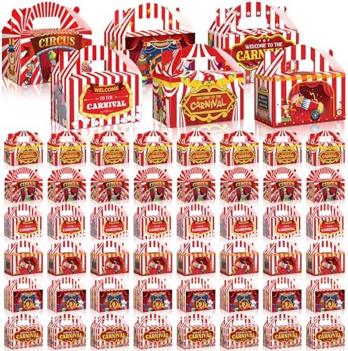Dunzoom Carnival Themed Treat Boxes 48 Pcs