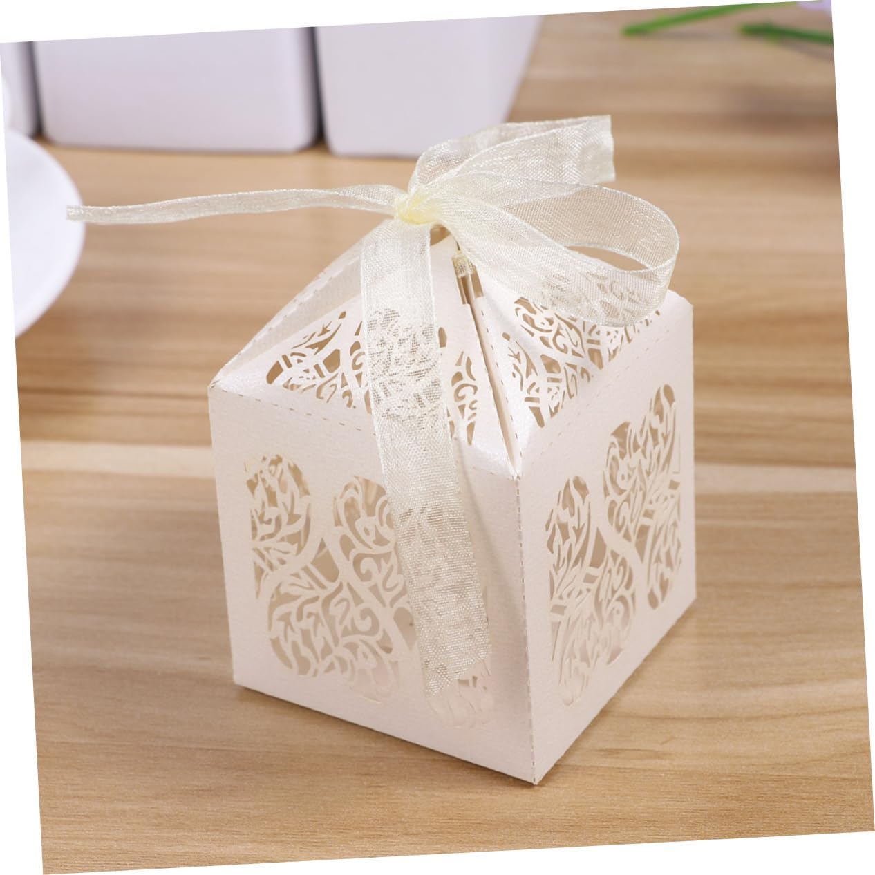 TOVINANNA 50pcs Hollow Craft Paper Gift Boxes for Wedding Party Favor