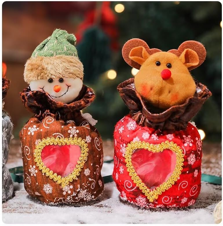 Kerio Christmas Gift Bag Velvet Apple Bear Party Favors