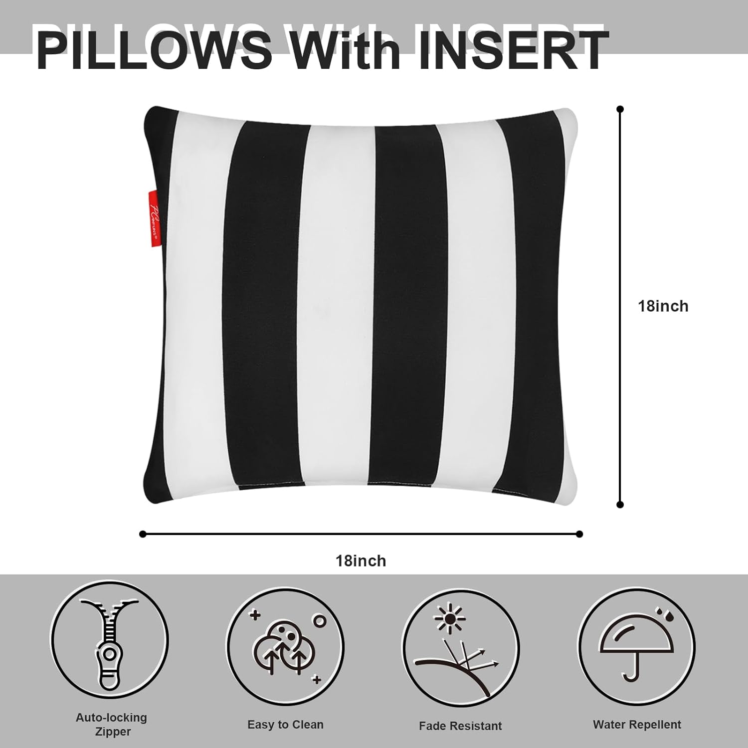 Pcinfuns 18x18 Inch Throw Pillows Pack of 2