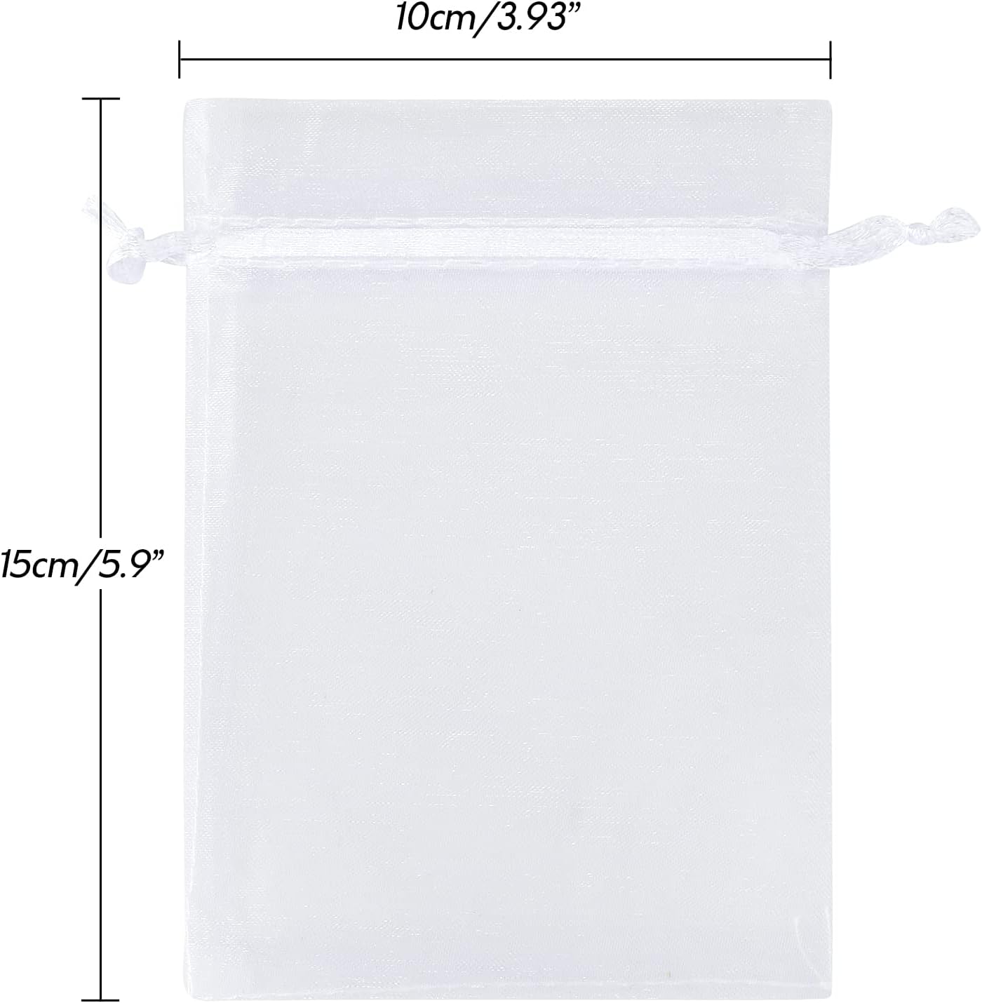 jijAcraft 100PCS White Organza Drawstring Gift Bags