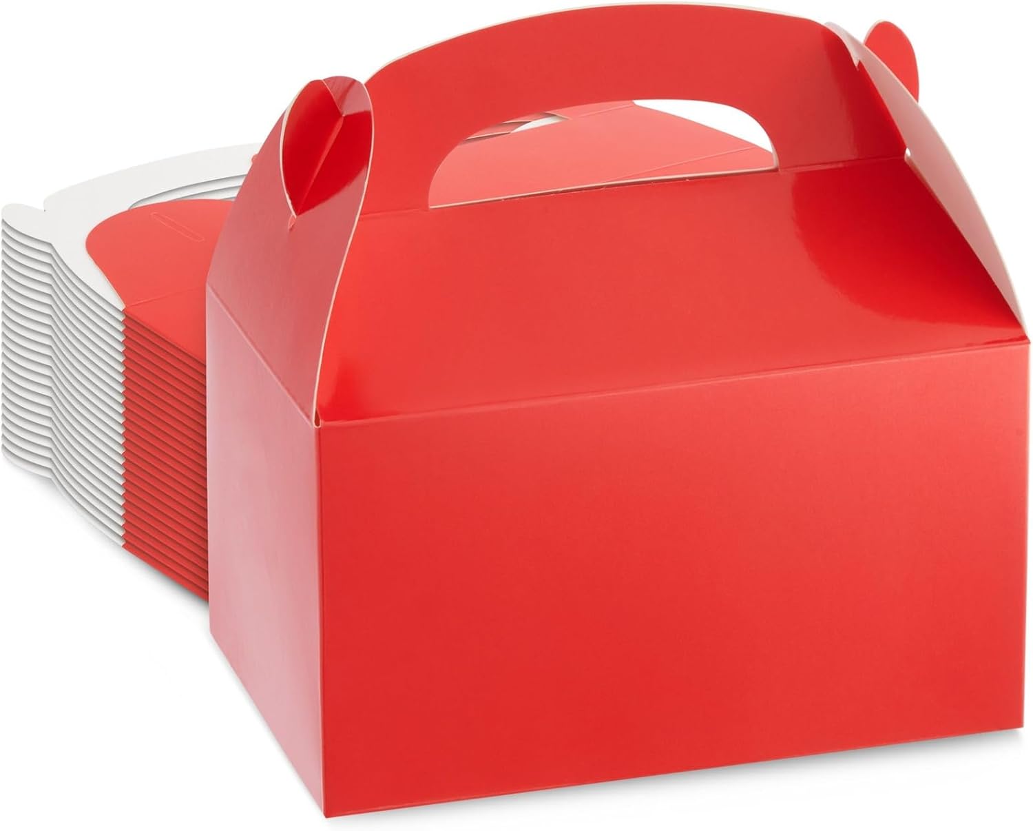 Juvale 24-Pack Red Gable Boxes with Handles