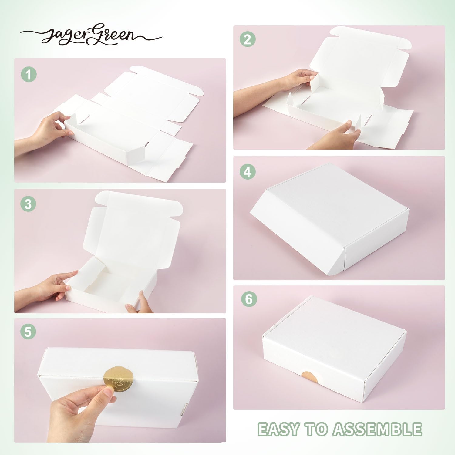 JagerGreen White Gift Box with Lid Pack of 10