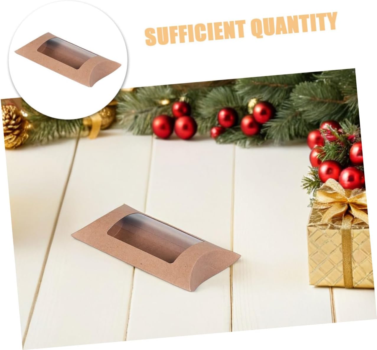 SAFIGLE 50pcs Mini Pillow Candy Box With Clear Window