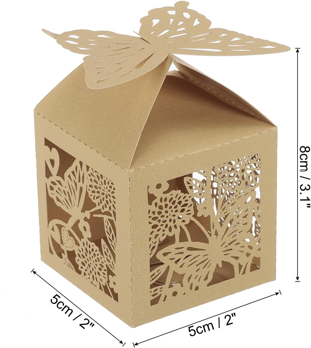 PATIKIL 2x2x31 Inch Brown Favor Boxes 25 Pack