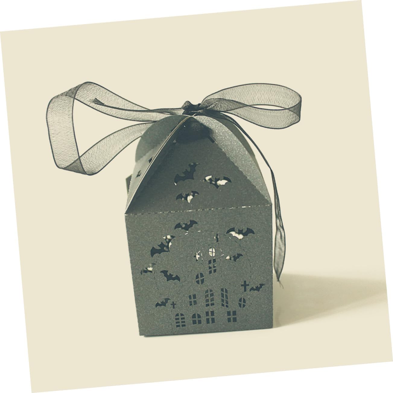 FOMIYES 50Pcs Black Bat Hollowed Gift Boxes for Weddings and Halloween