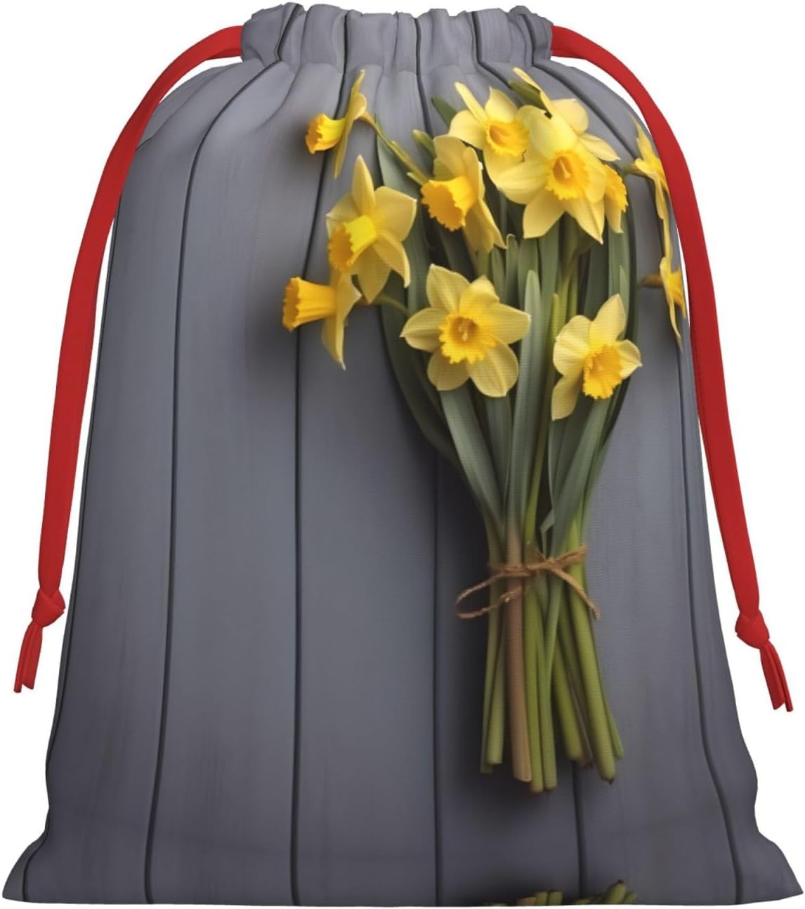 TONAUA Daffodils Print Drawstring Gift Bag