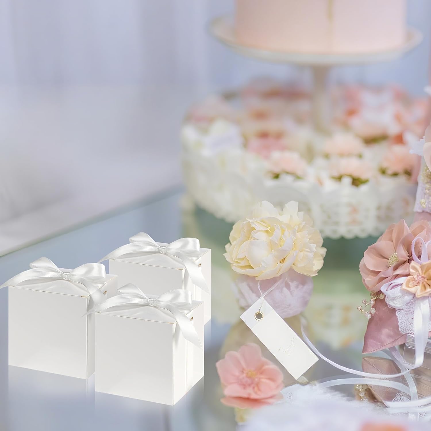48 Pcs Mini Wedding Gift Boxes with Ribbon
