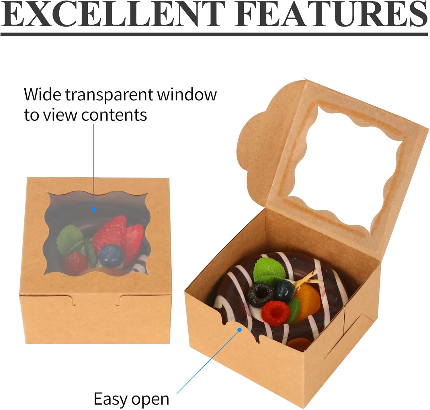 KPOSIYA 10 Pcs Bakery Boxes With Window