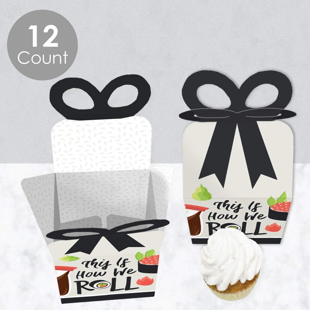 Big Dot of Happiness Lets Roll Sushi Bow Boxes Set of 12