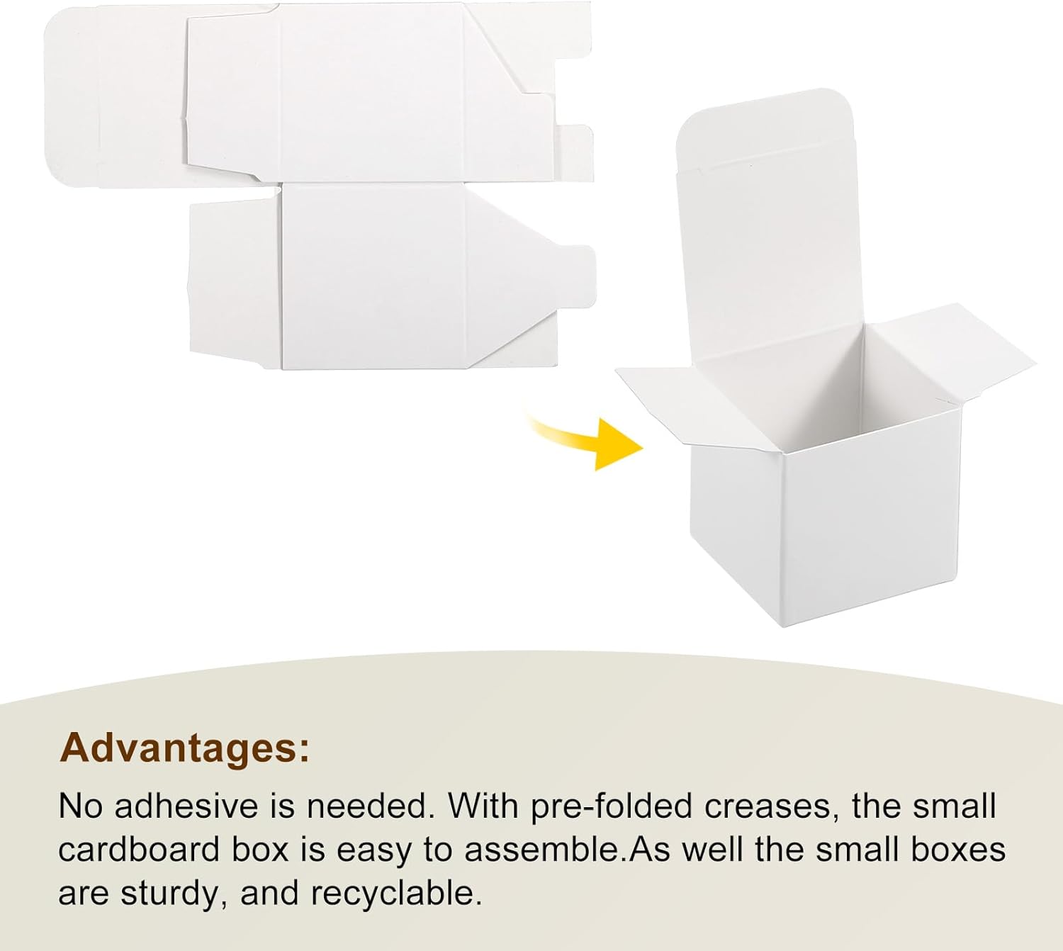 PATIKIL White Corrugated Gift Boxes 2x2x2 Inch Pack of 15