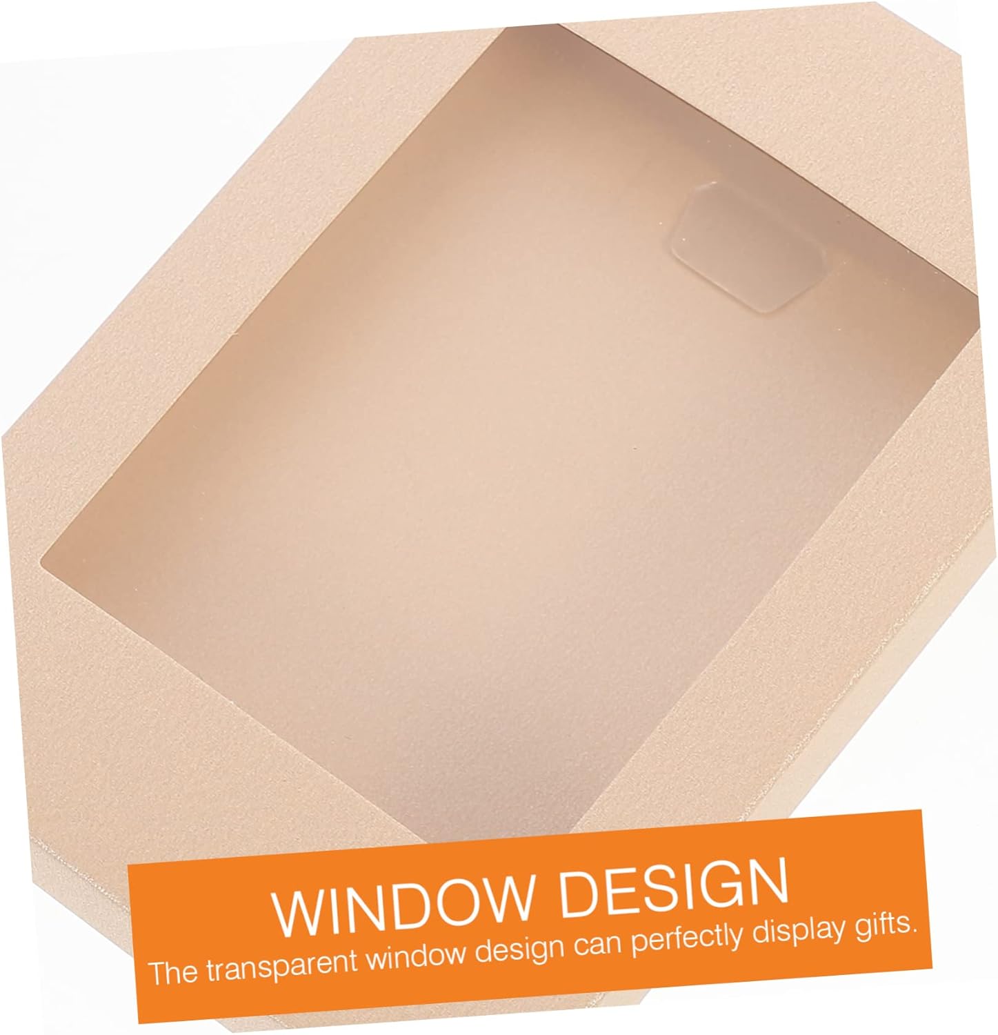 PRETYZOOM 10pcs Beige Kraft Paper Favor Boxes with Window