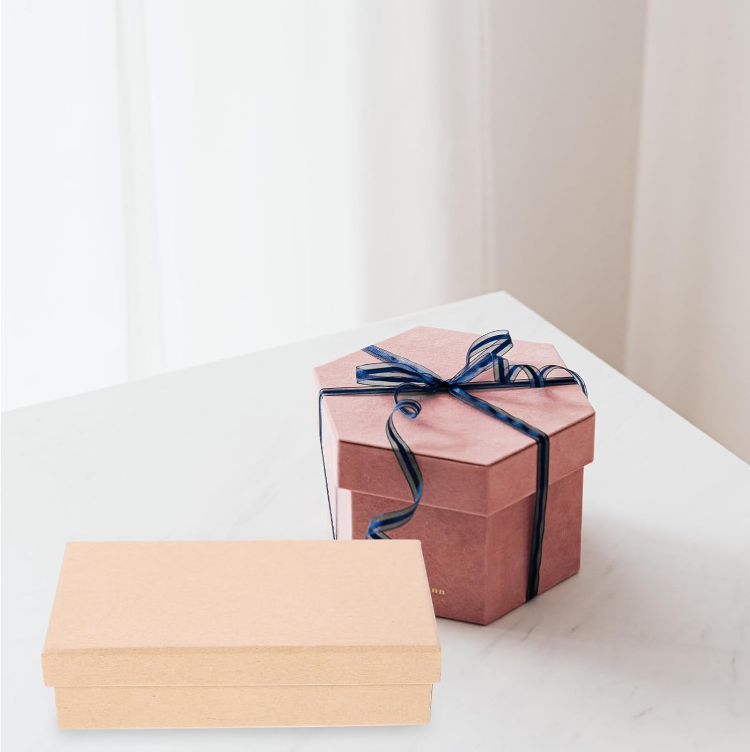 SHERCHPRY 5Pcs Kraft Gift Boxes for Wedding Favors and Parties