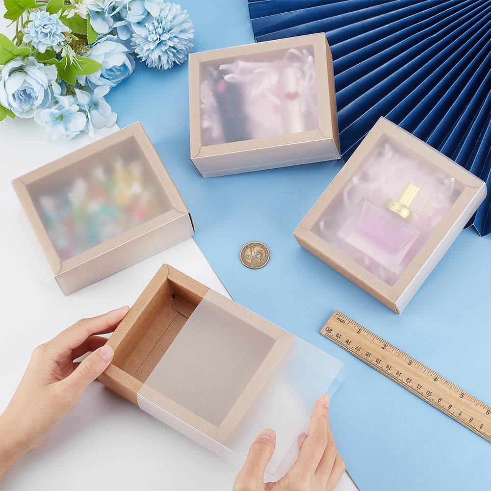 BENECREAT Kraft Gift Boxes with PVC Window