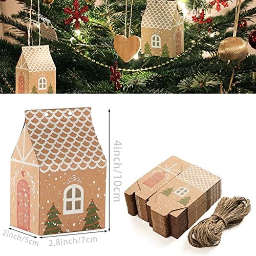 Samanter House Shape Gift Boxes with Twines 50 Pack