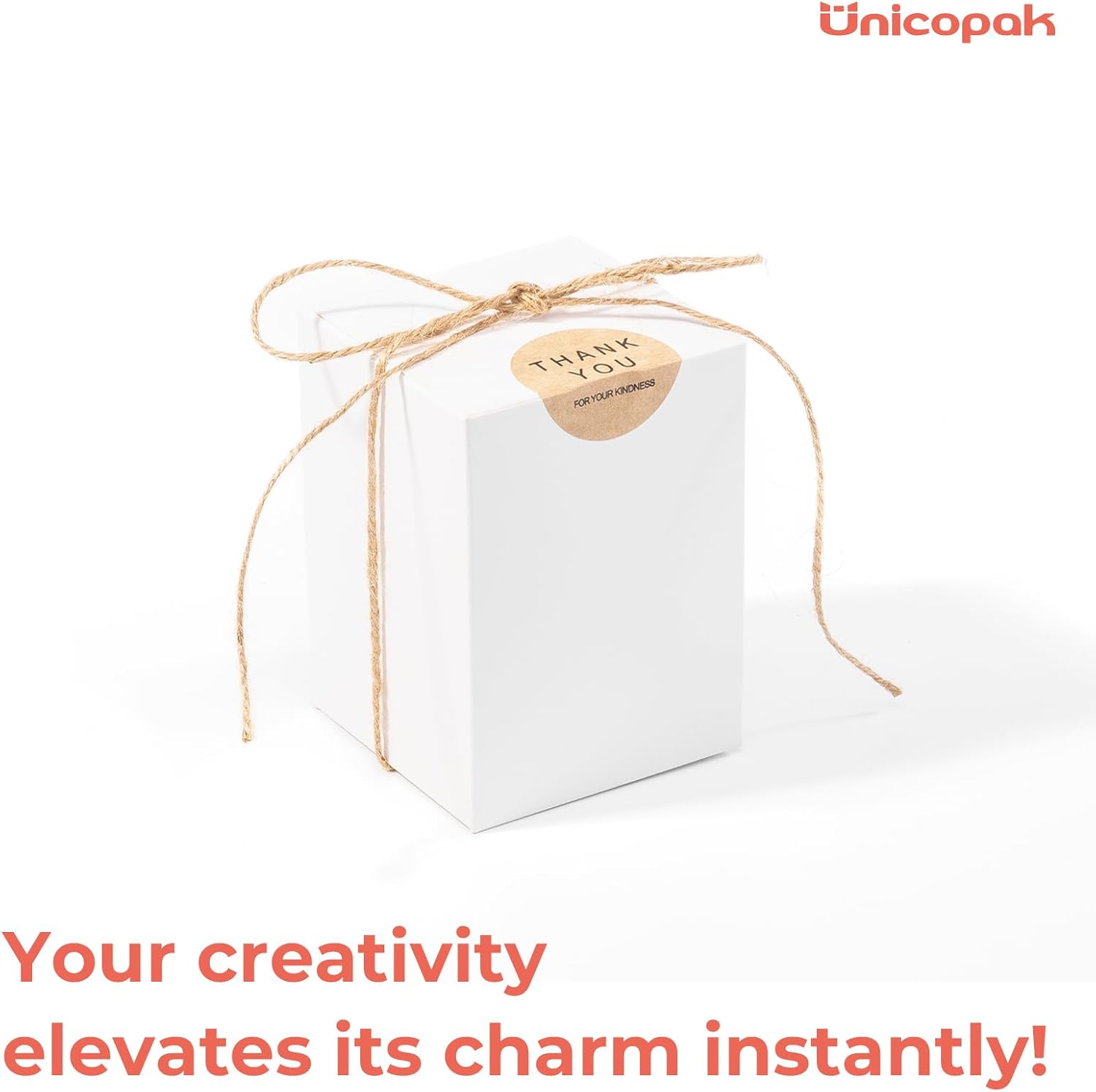 UnicoPak 20 Pack White 3x3x4 Gift Boxes