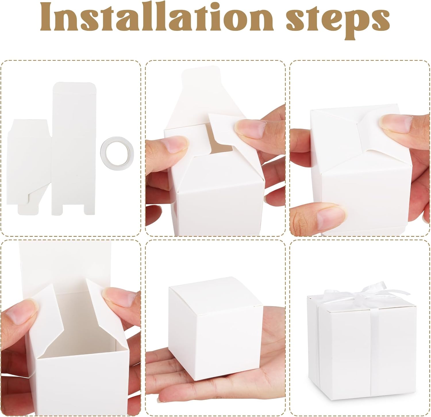 Hooqict 100 Pack White Gift Boxes for Parties