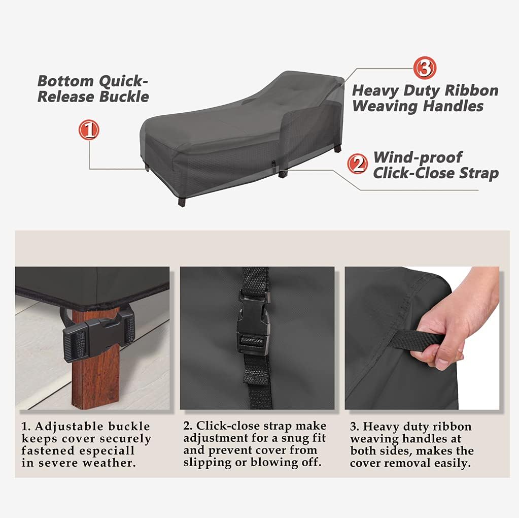 Porch Shield Chaise Lounge Cover 2 Pack - Black