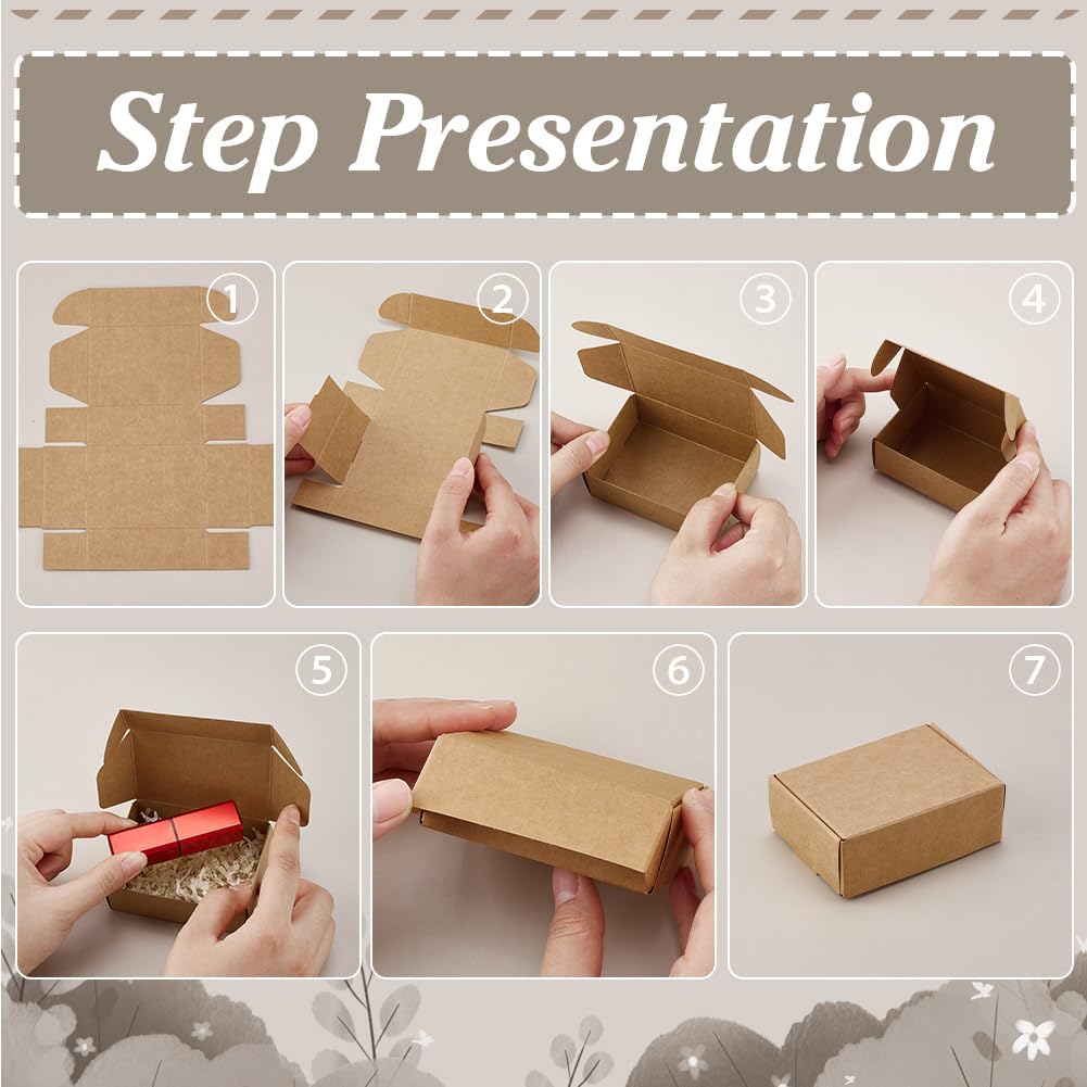 PH PandaHall 20pcs Brown Gift Box for Party Wedding Favor Packaging